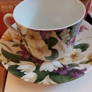 Limoges Narcissus coffee cup and saucer